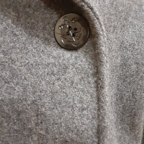 Marvin Richards Double Breasted Gray Wool Blend Pea coat Women's Size 6 - Picture 5 of 14